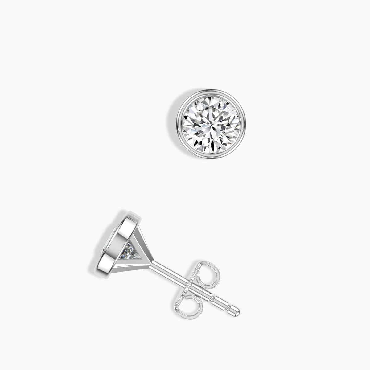 Bezel Set Martini Stud Medium Push Back Ring