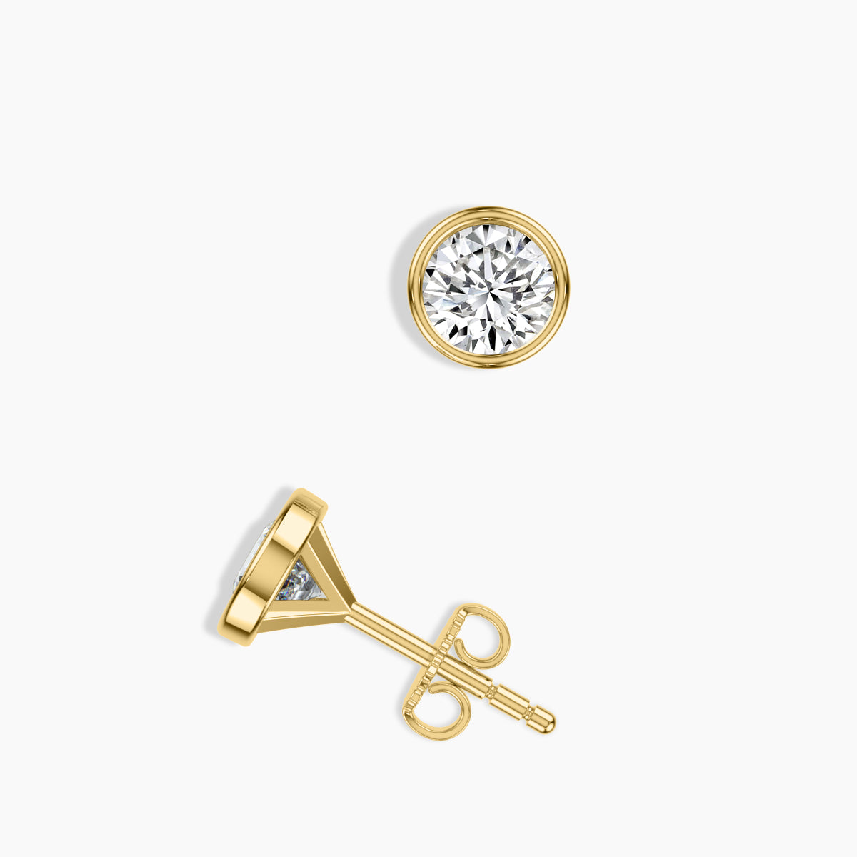 Bezel Set Martini Stud Medium Push Back Ring