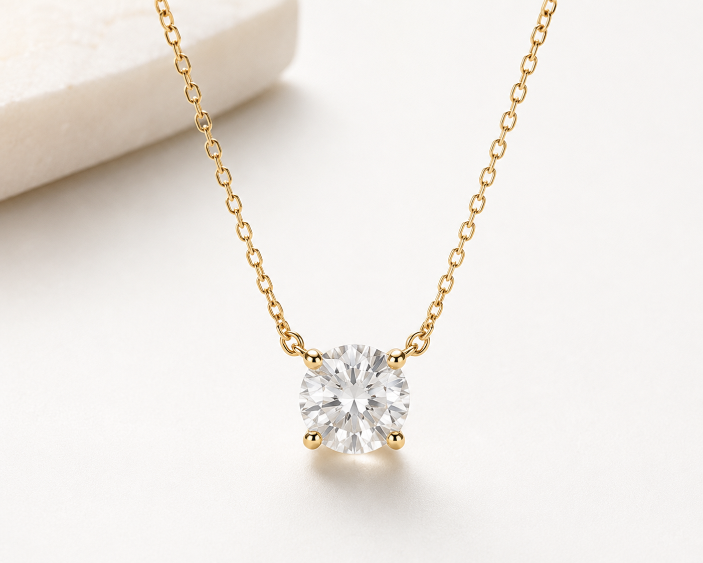 Solitaire Diamond Pendant Necklace
