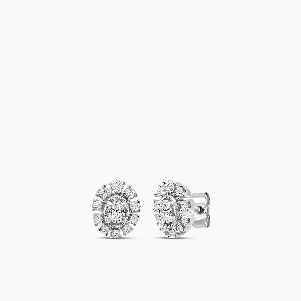 Oval Floral Earring