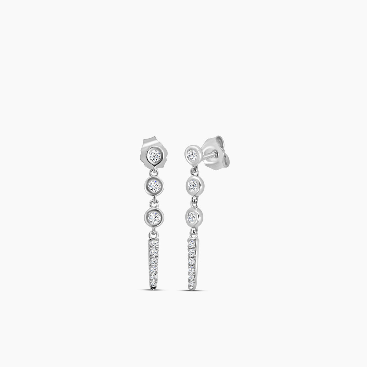 Bezel Set Dangling Earring