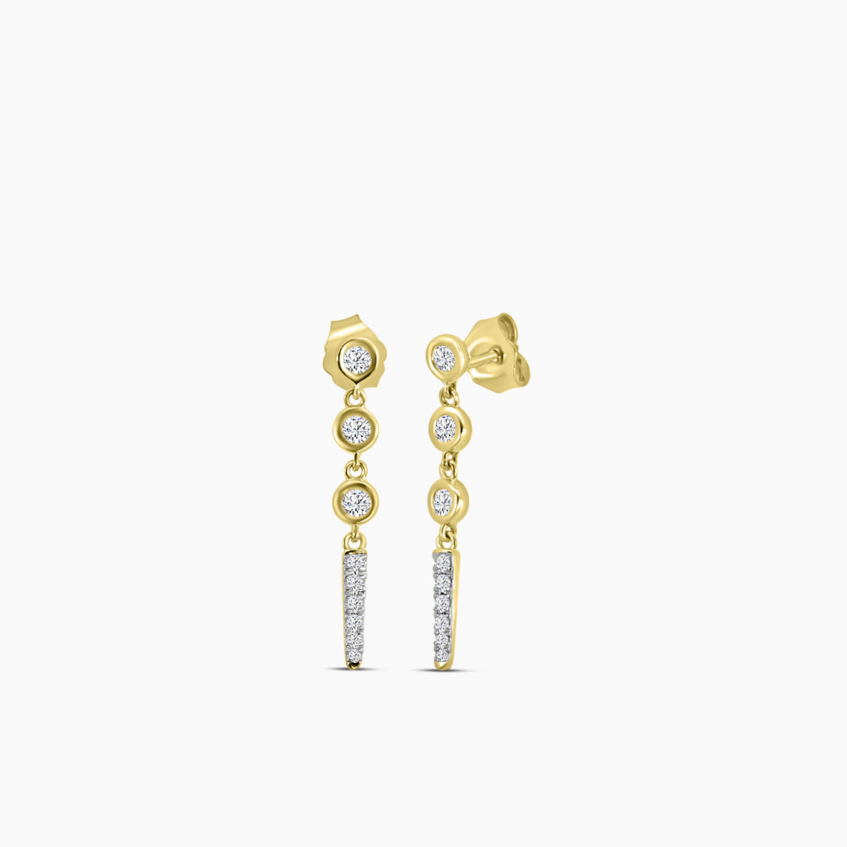 Bezel Set Dangling Earring
