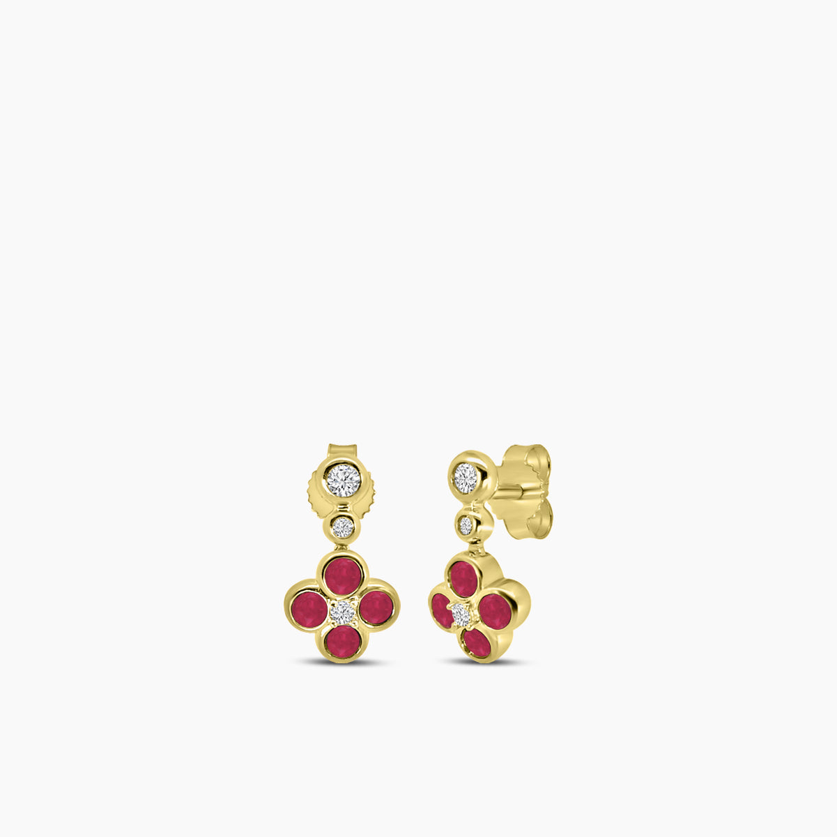 Bezel Set Ruby Earring Ruby