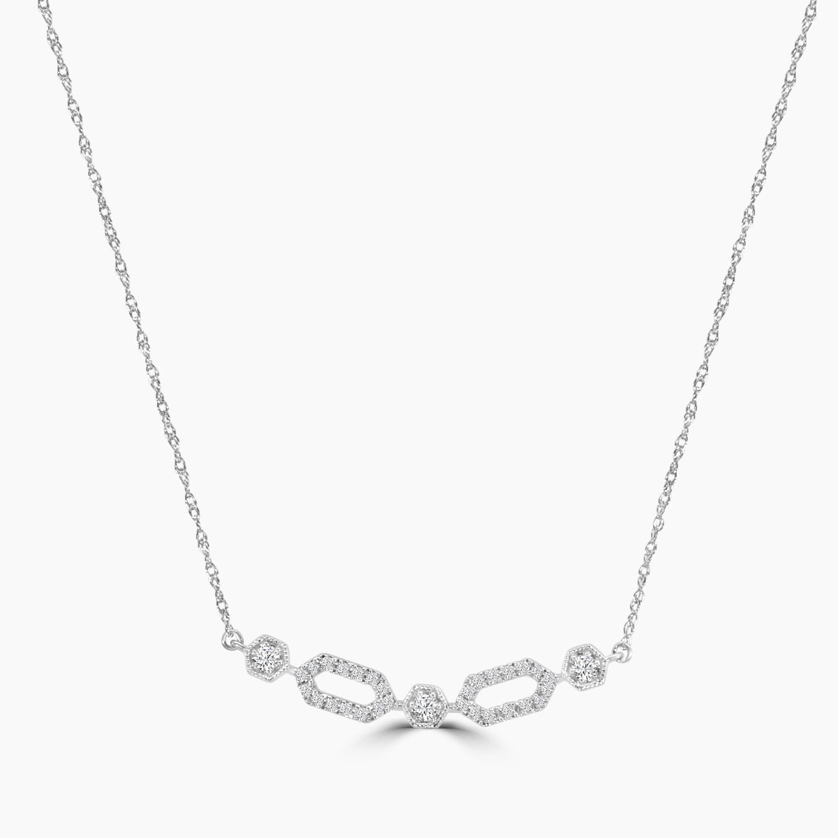 Classic Prong Paperclip Necklace Chain