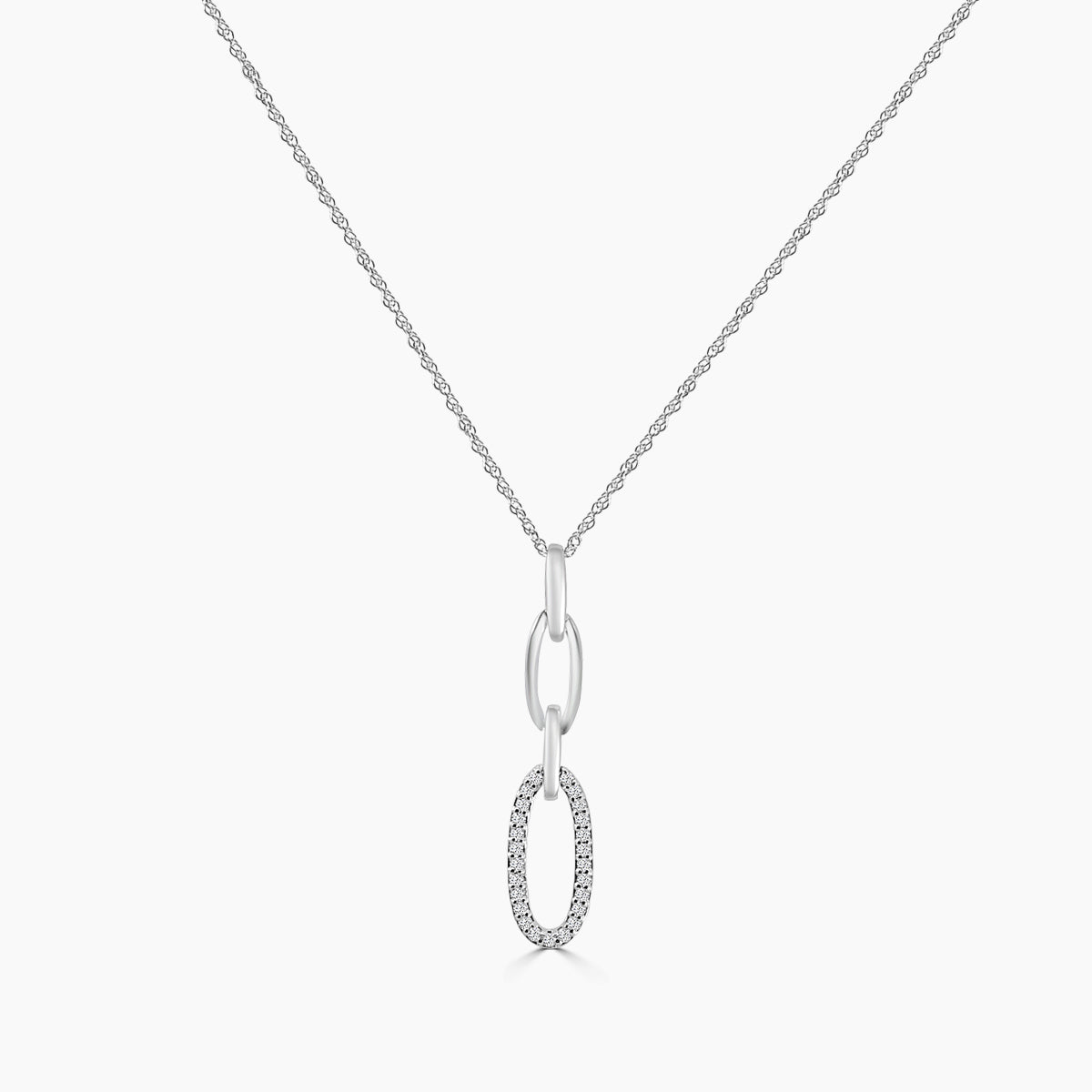 Paper Clip Oval Chain Necklace