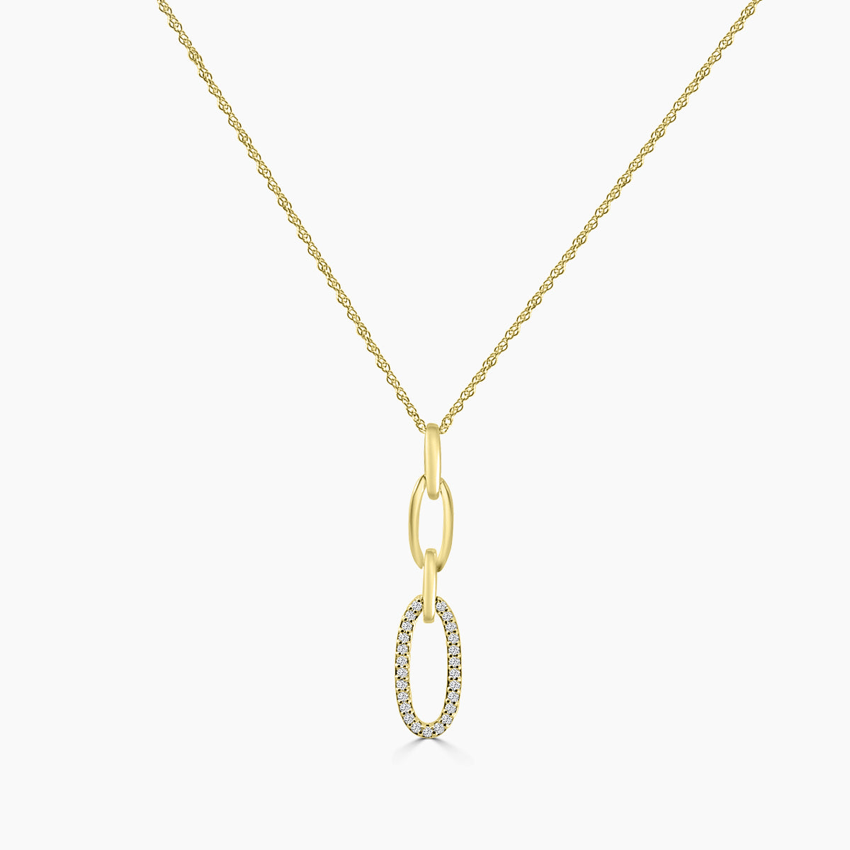 Paper Clip Oval Chain Necklace