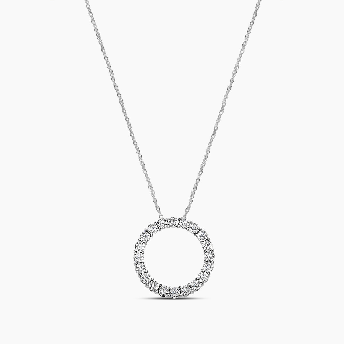 Circle Shaped Chain In Miracle Plate Setting Necklace