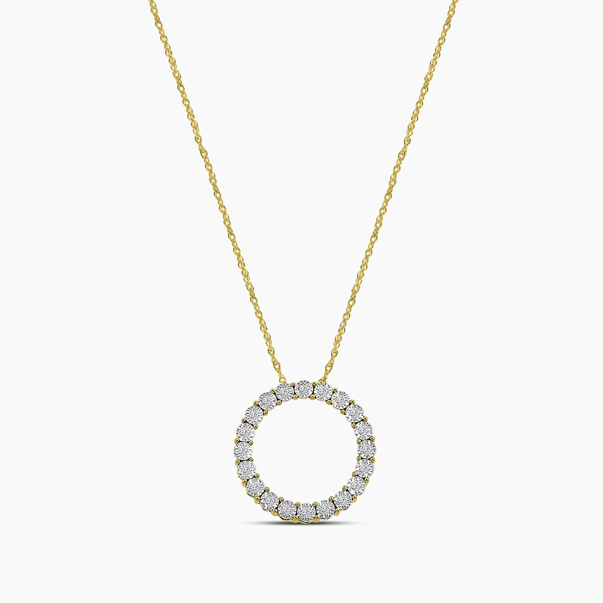 Circle Shaped Chain In Miracle Plate Setting Necklace
