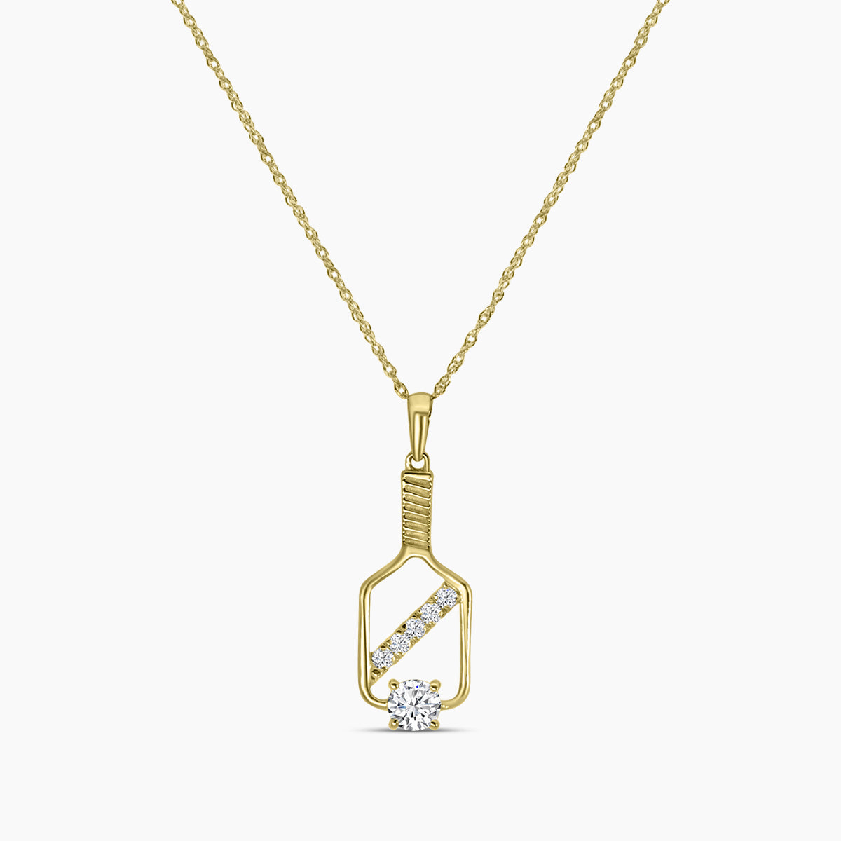 Classic Standard Prong Pickleball ( Round Center) Chain Pendant
