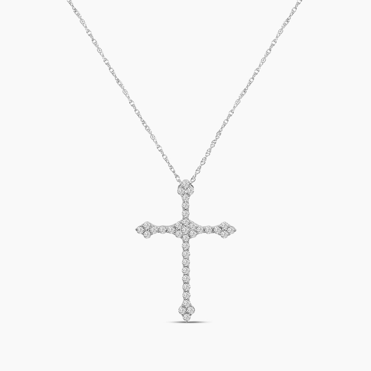 Classic Prong Cross Chain Pendant