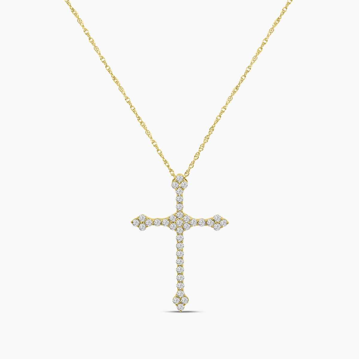Classic Prong Cross Chain Pendant