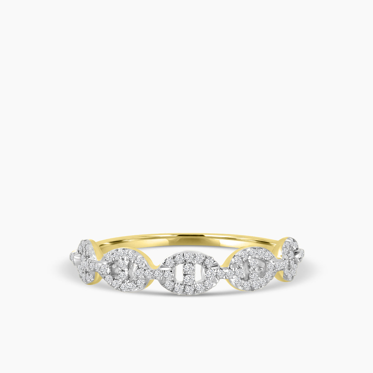 Classic Prong Interlocking Oval Papaerclip Ring