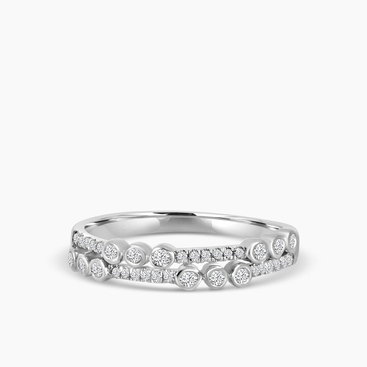 Bezel Set Two Row Ring