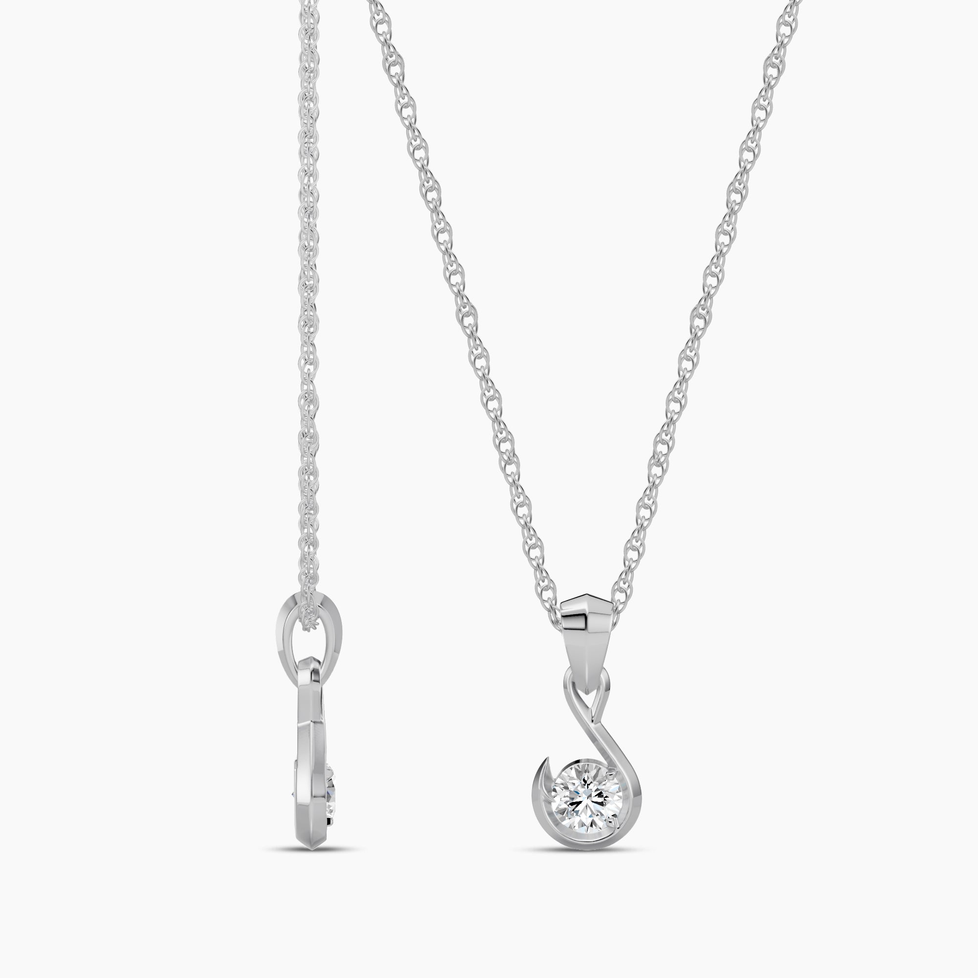 Lab Grown Fish Hook Chain Necklace
