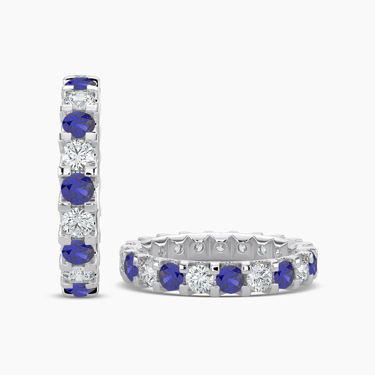 Band In U Prong Setting Alt Round Sapphire Ring