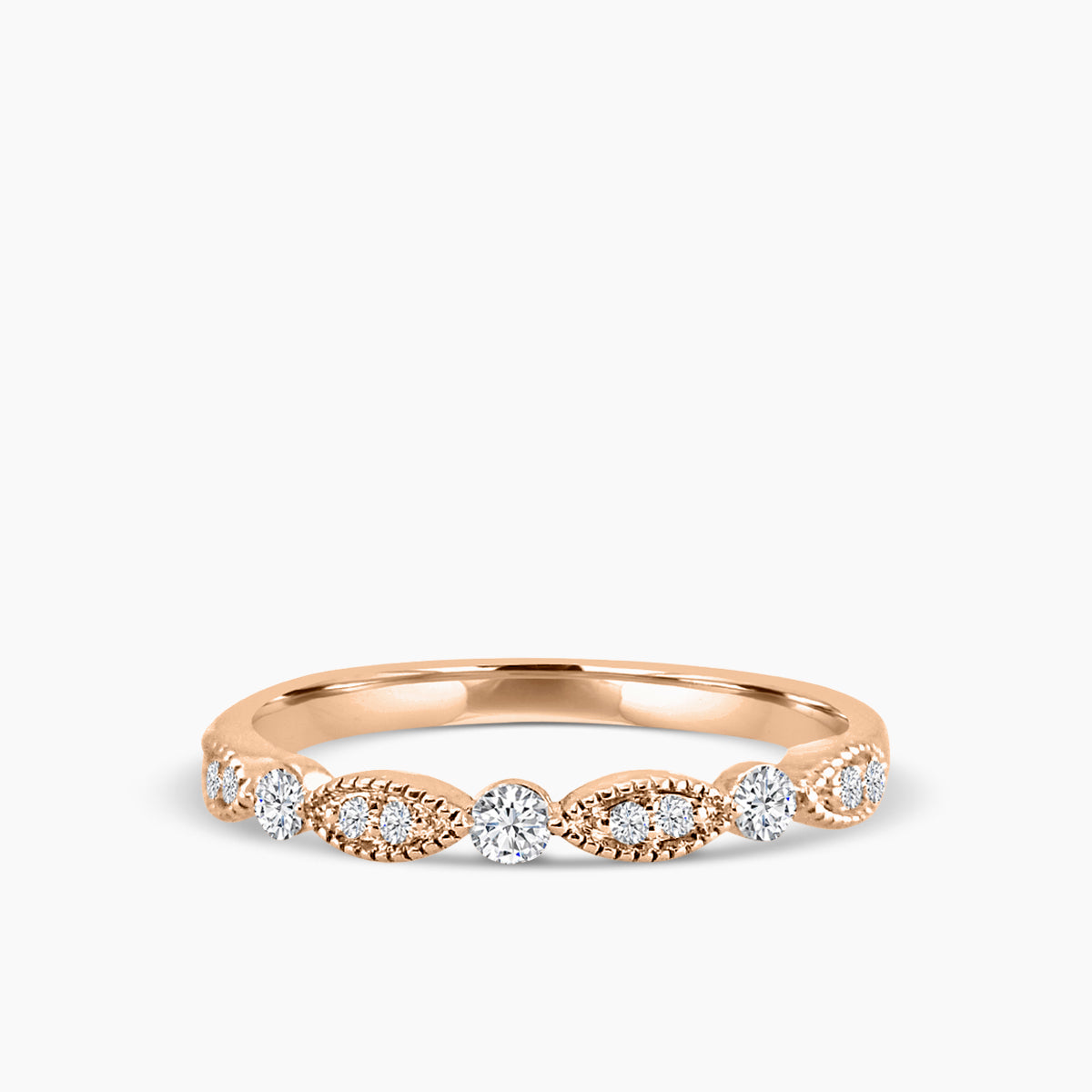 Marquise Dot Milgrain Band Ring