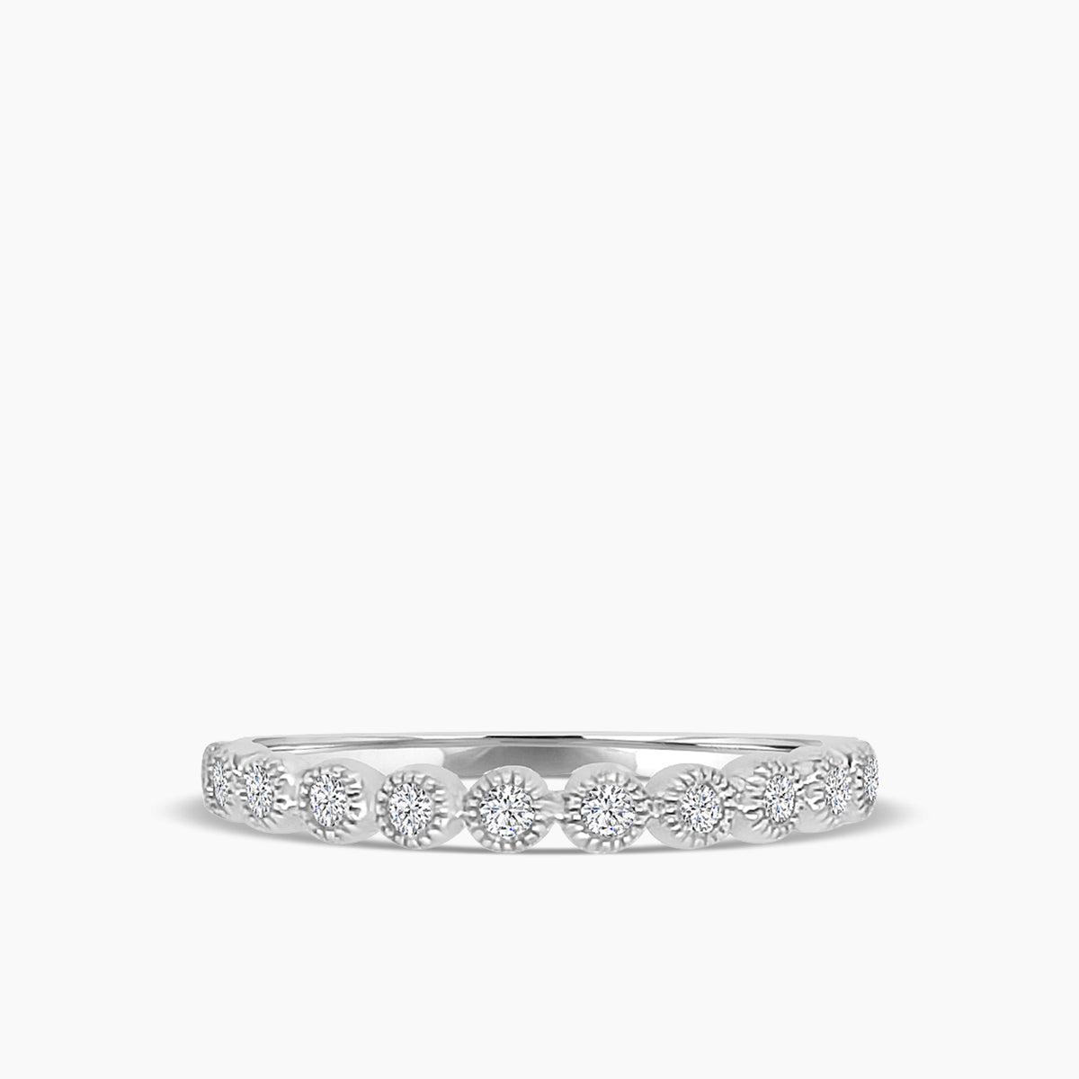 Milgrain Band In Crown Setting Ring