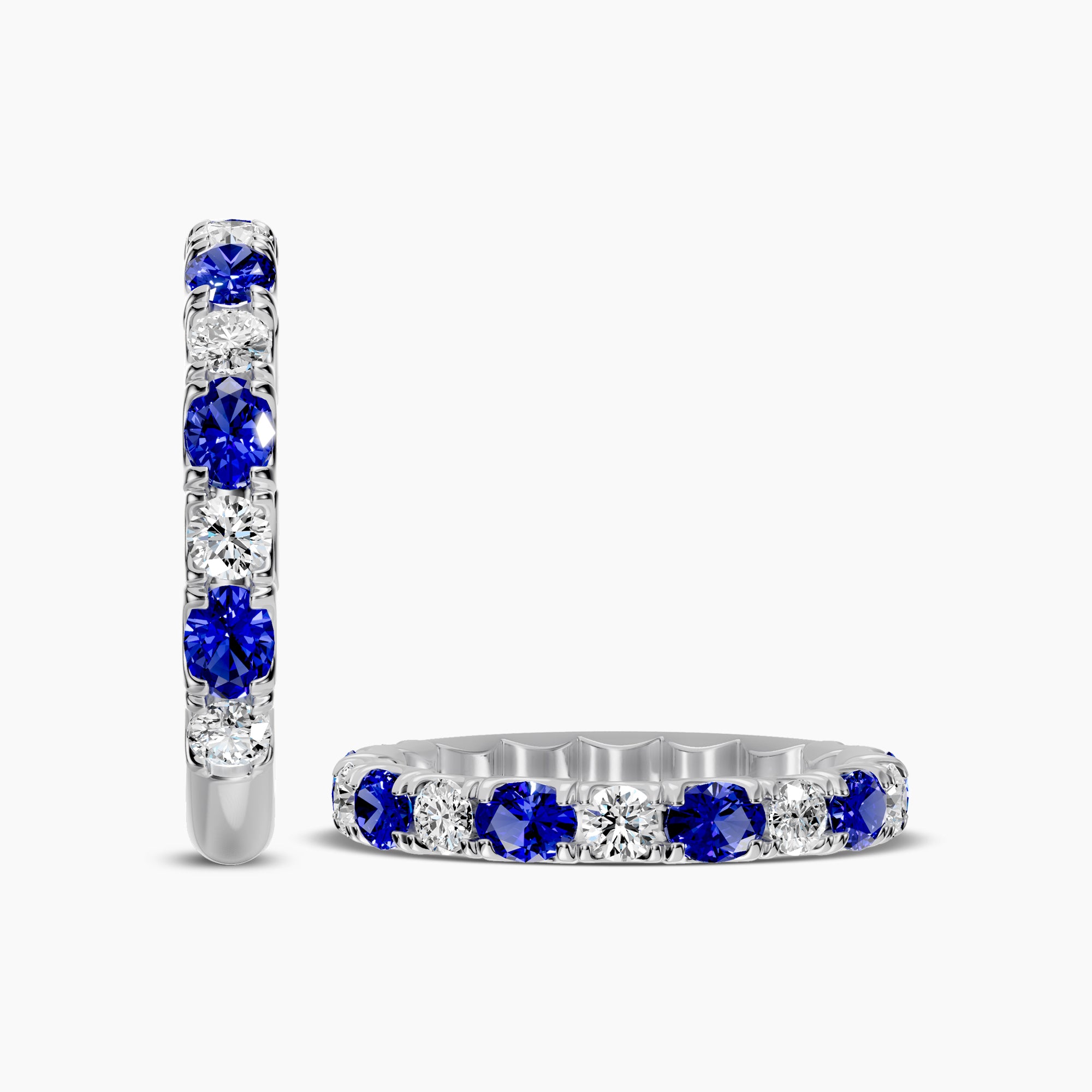 Band In U Prong Setting Alt Oval Sapphire Ring