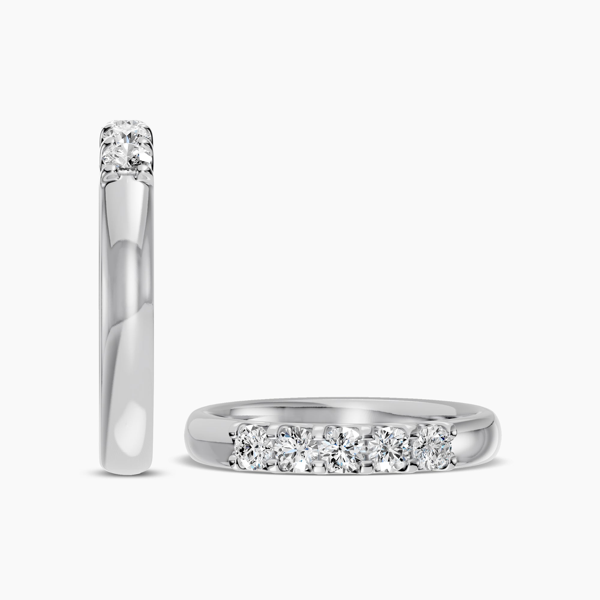 Five Stone Band In U Prong Setting Ring