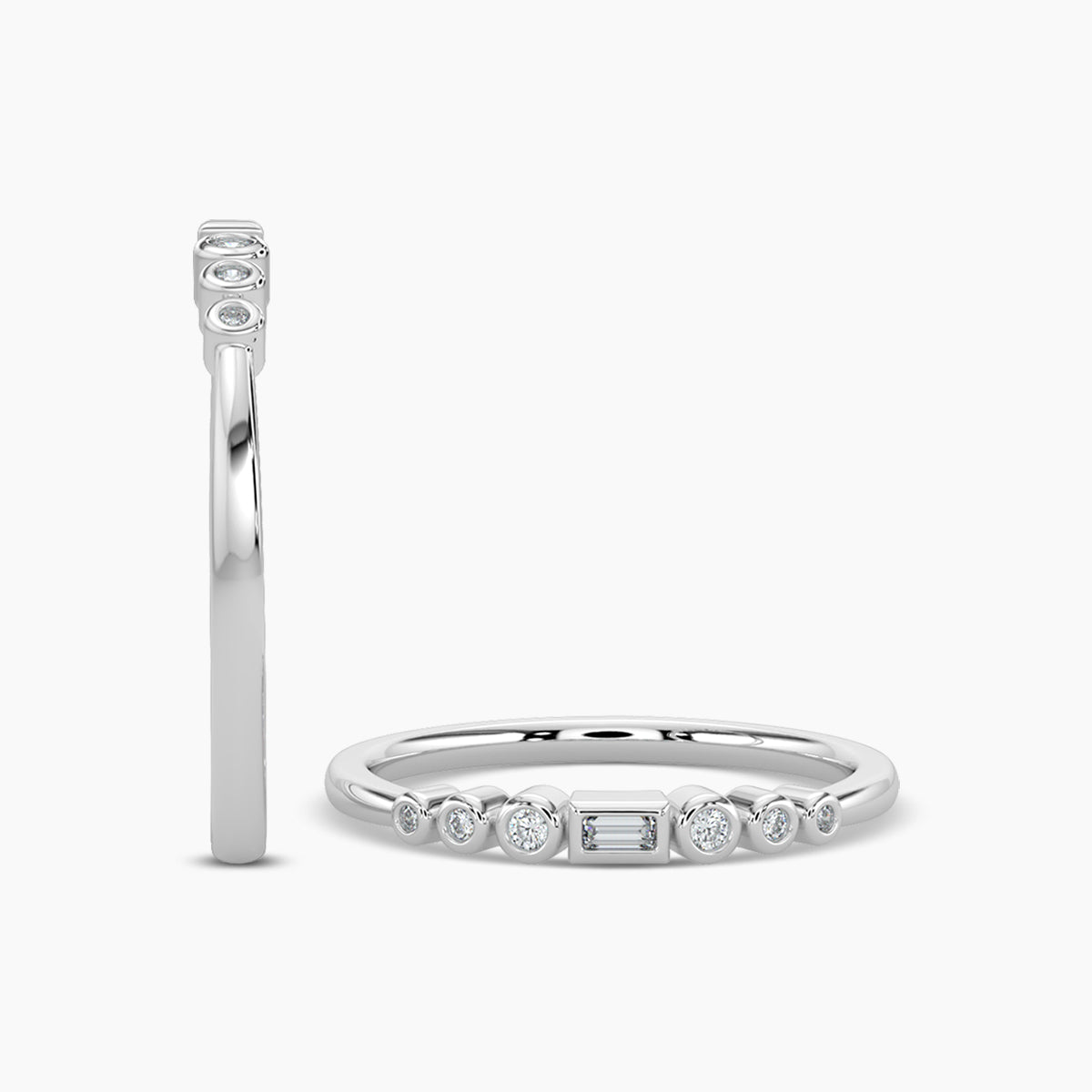 Dot Center Baguette Band Ring