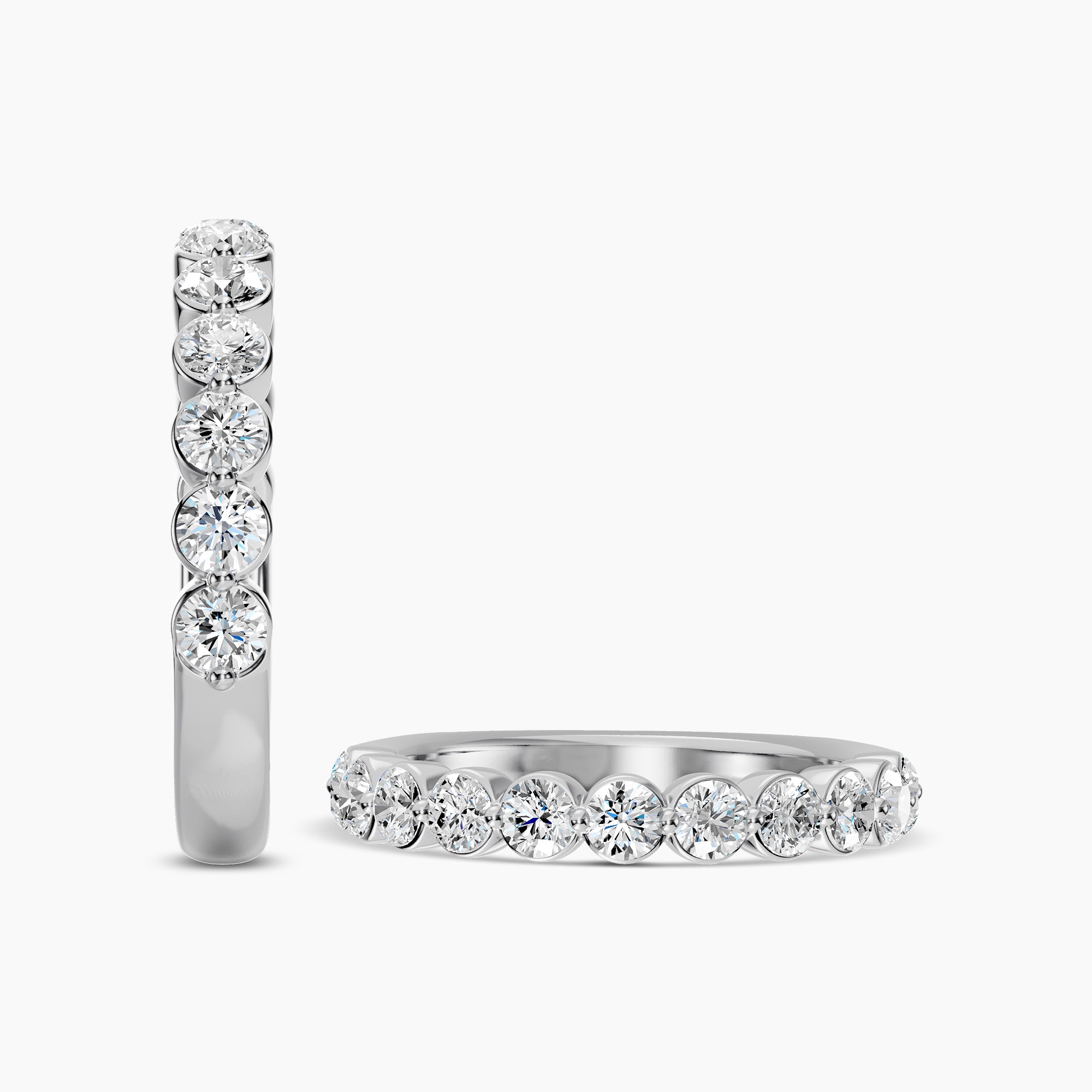 Band In Shared Prong Setting Ring