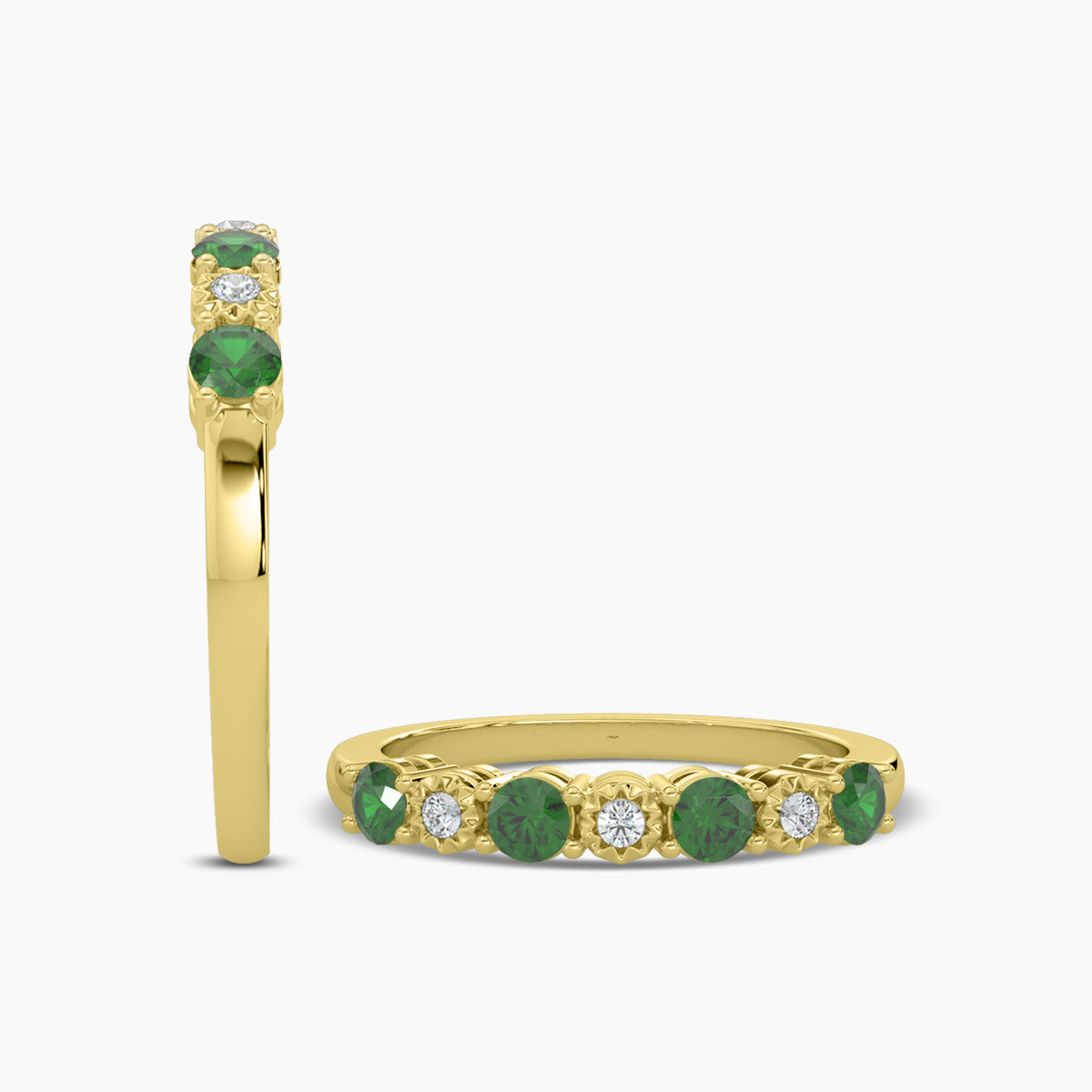 Alt Emerald Band Miracle Plate Setting. Ring