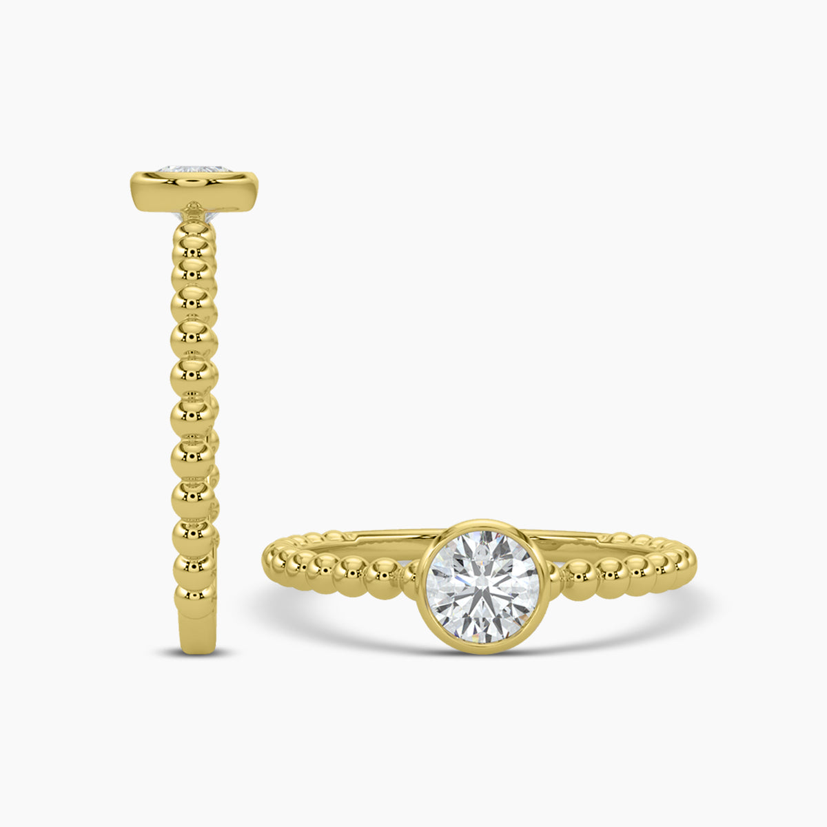 Beaded Bezel Setting Ring