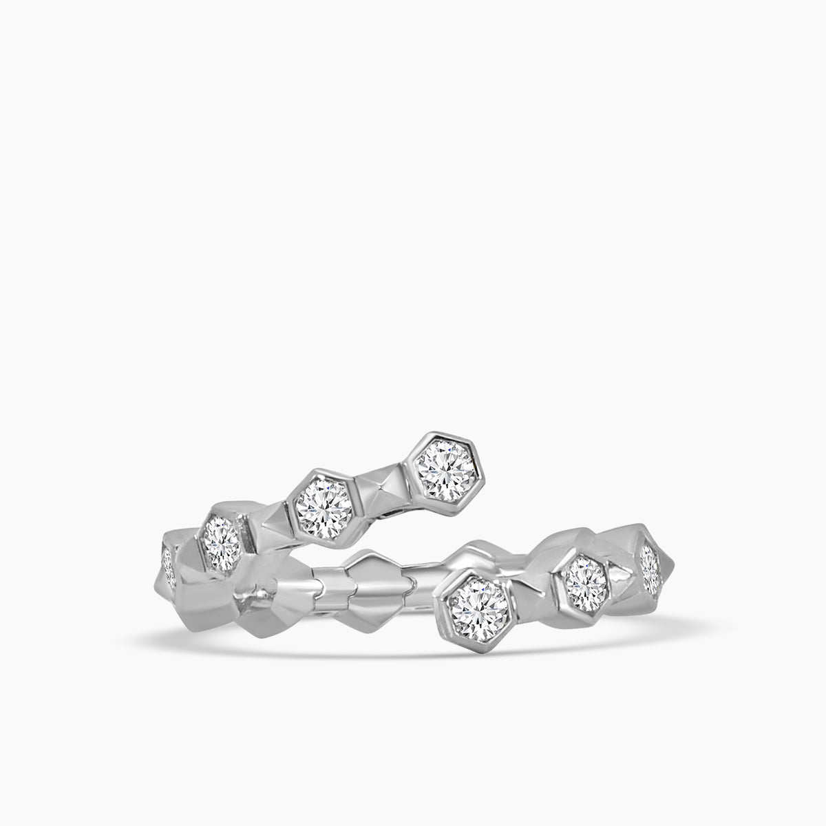 Classic Bezel Set Spring Wrap Ring