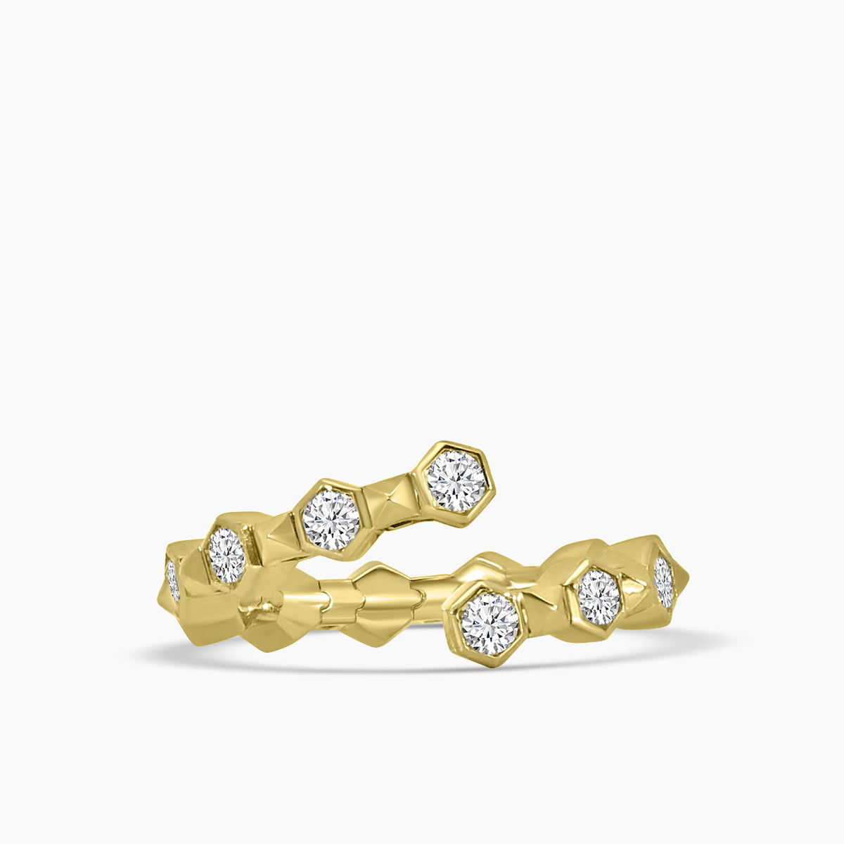 Classic Bezel Set Spring Wrap Ring