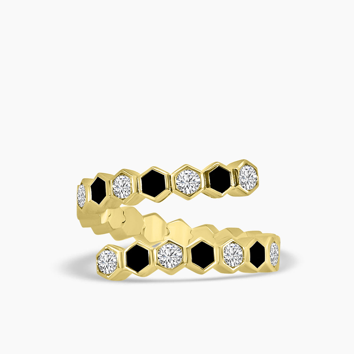 Classic Prong Spring Wrap Onyx Ring