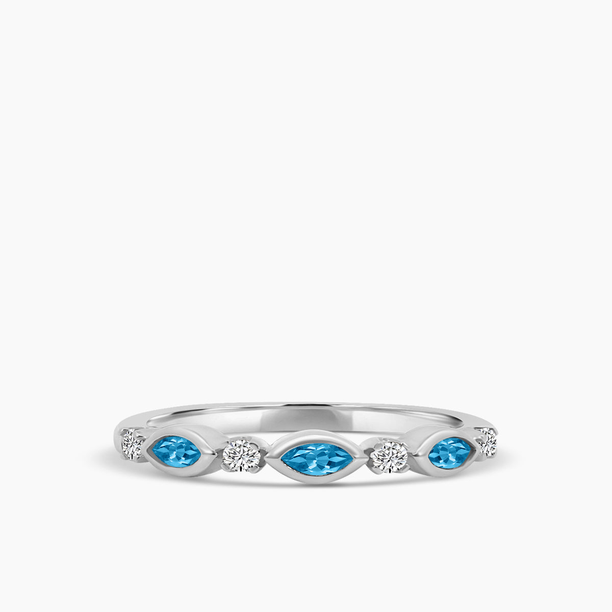 Marquise Dot Band Alt London Blue Topaz Ring