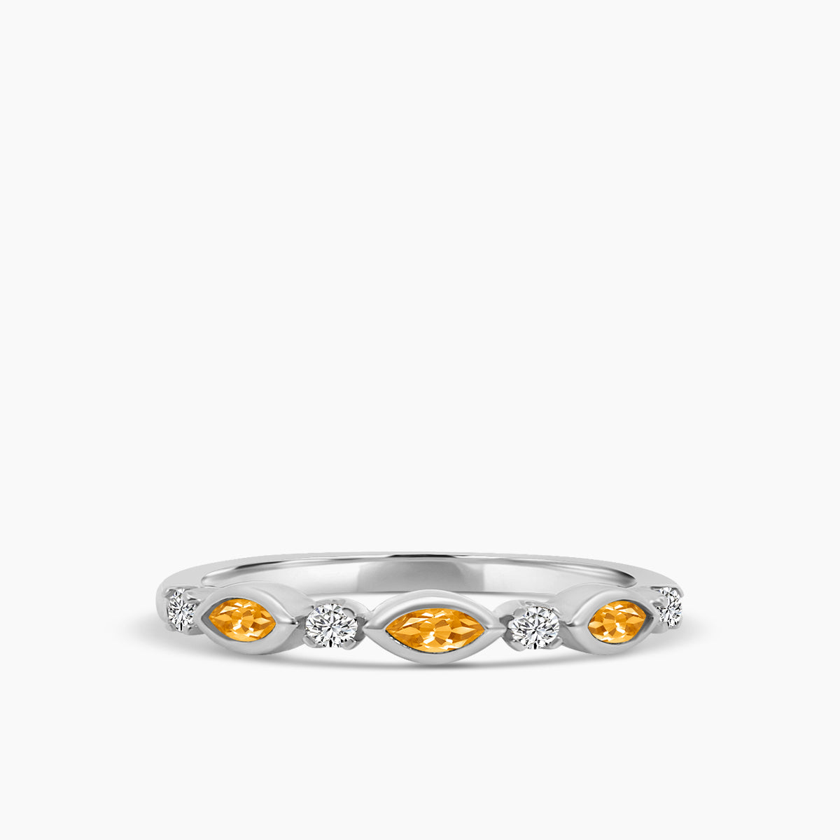 Marquise Dot Band Alt Citrine Ring