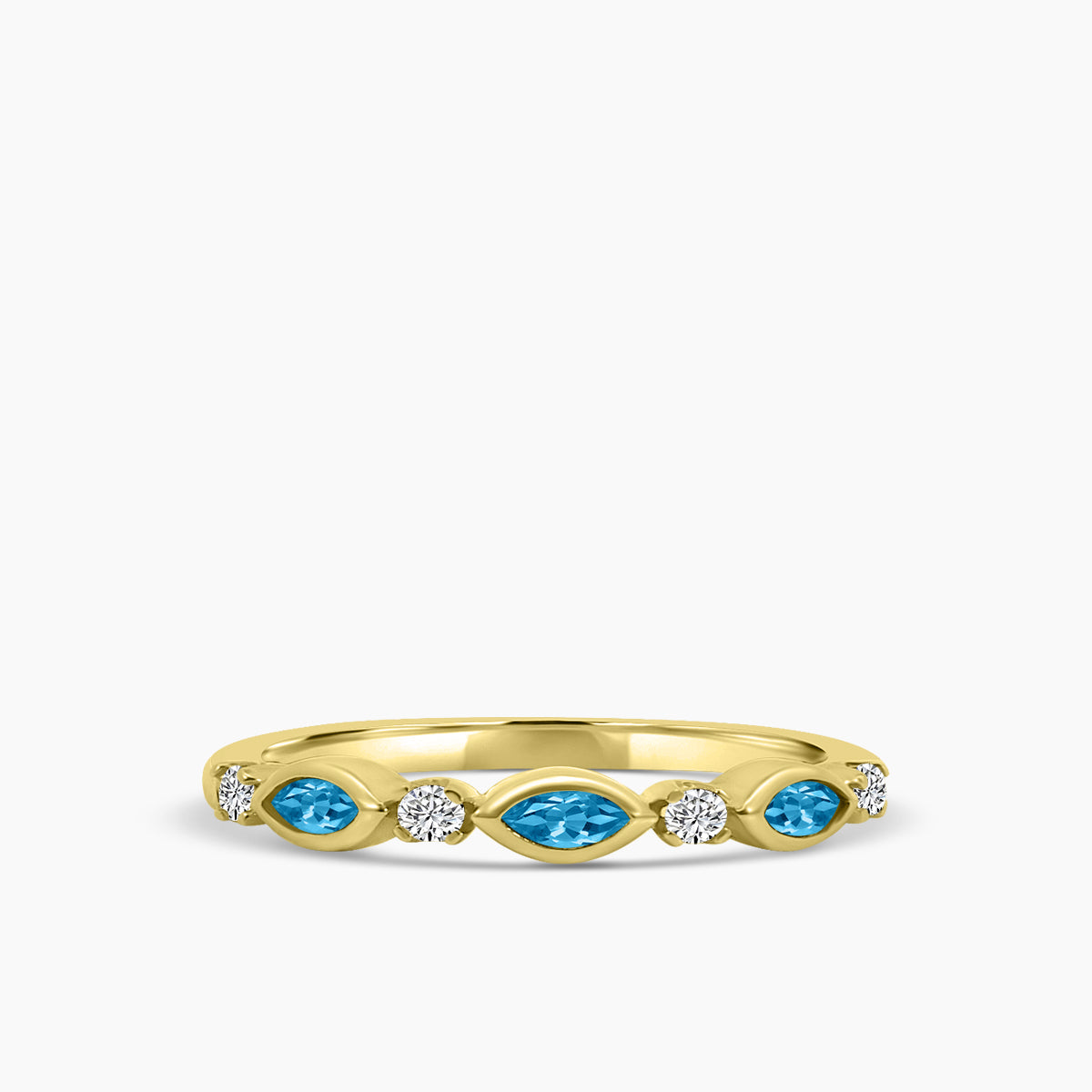 Marquise Dot Band Alt London Blue Topaz Ring