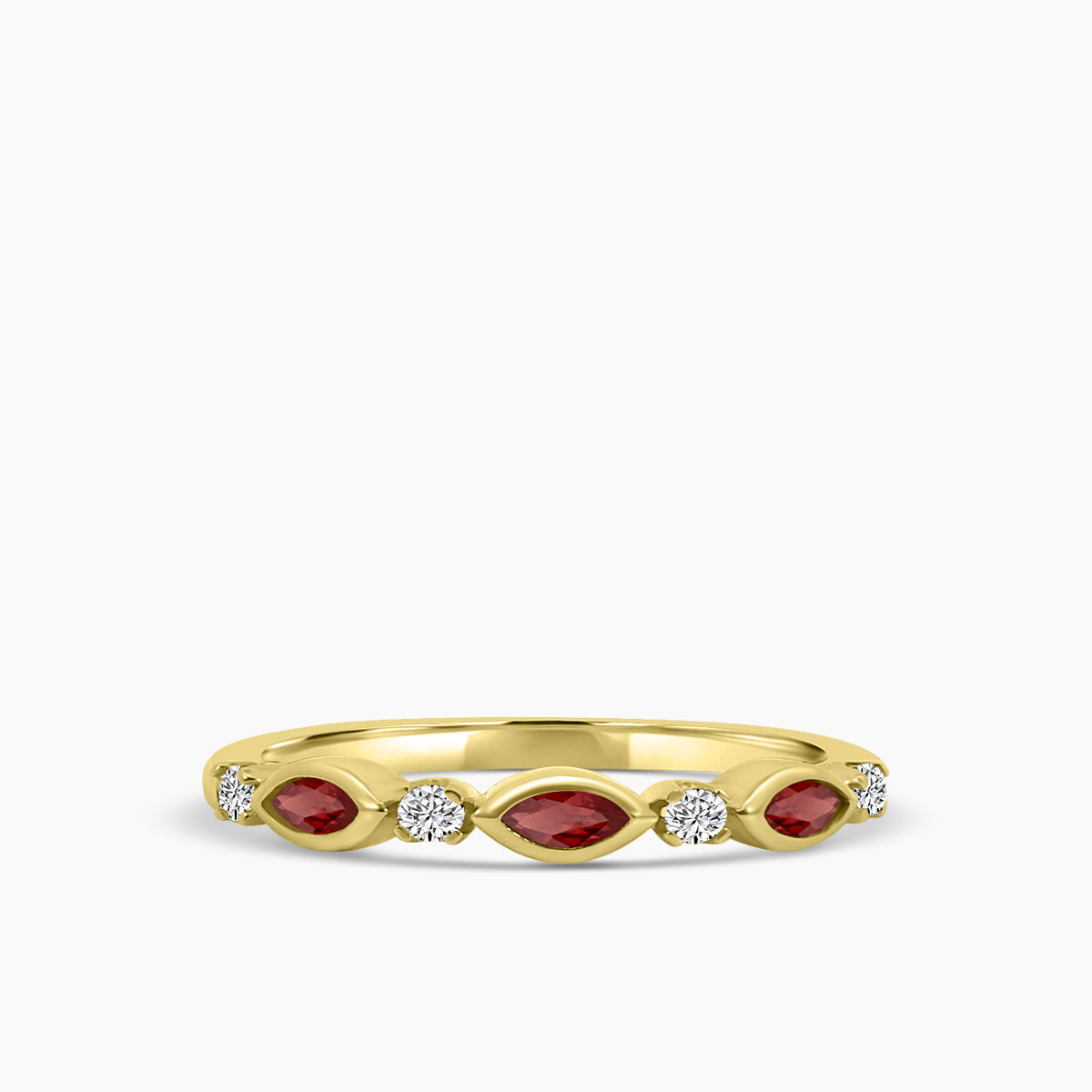 Marquise Dot Band Alt Garnet Ring