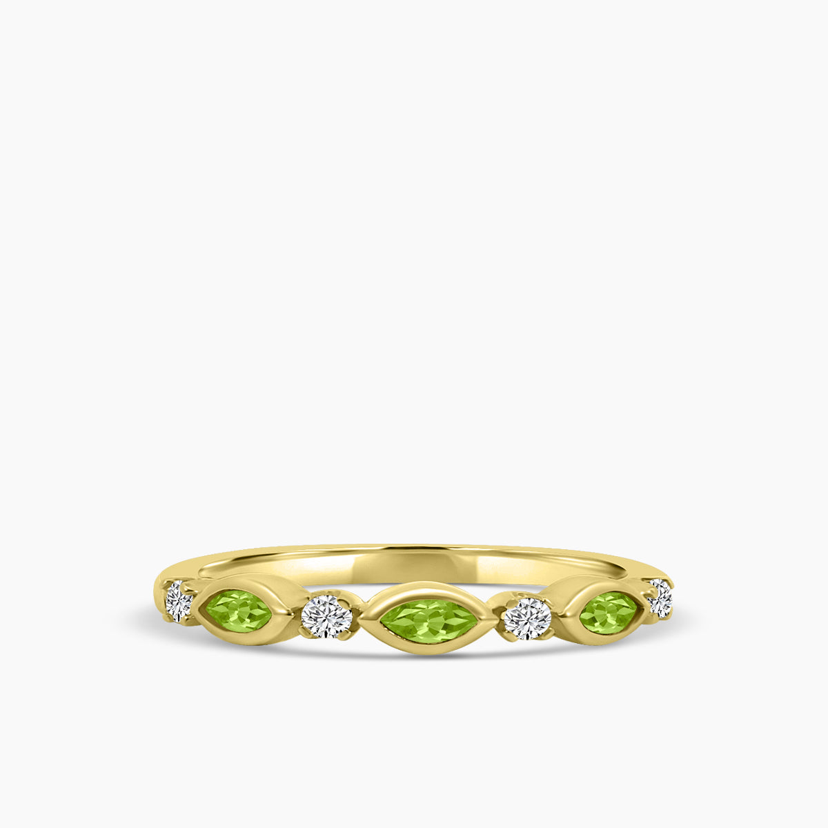 Marquise Dot Band Alt Peridot Ring